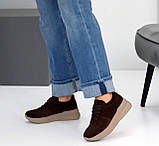 Кросівки жіночі замшеві на потовщеній підошві 36 37 38 39 40 41, фото 7