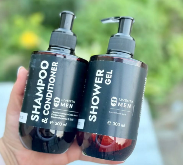 Набір для чоловіків: шампунь-кондиціонер та гель для душу LIVESTA MAN (аромат Givenchy), фото 1