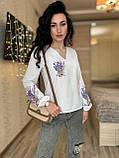 Блуза біла з малюнком 9727, фото 3