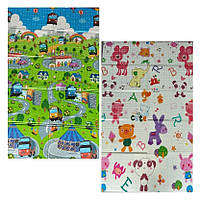 Дитячий розвиваючий термо килимок на підлогу для малюків з народження двосторонній Дитячі термокилимки 180х200 см