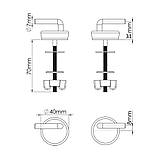 Кріплення для сидіння унітаза з неіржавкої сталі NOVA KING, фото 2