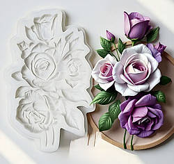Силіконовий Молд для шоколаду, мастики та ін  "Гілочка троянди №3"