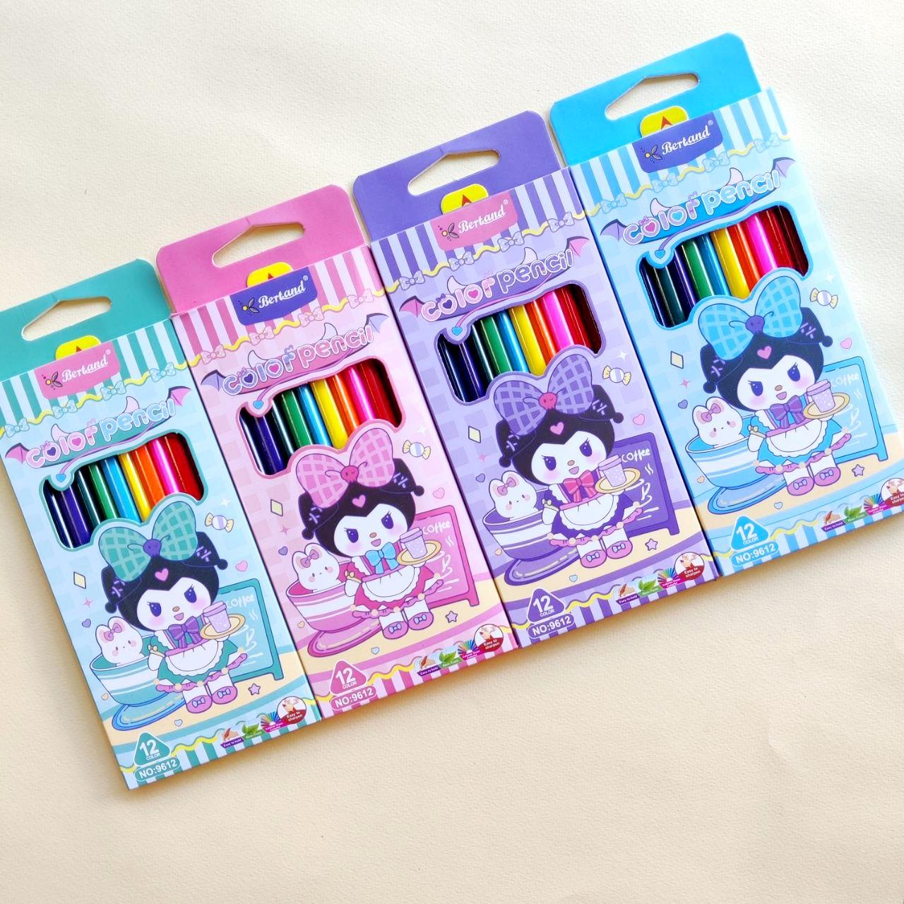 Олівці кольорові Bertand трикутні 12 кольорів, фото 1