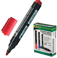 Маркер перманентний «4OFFICE» 1-3 мм, Червоний, односторонній