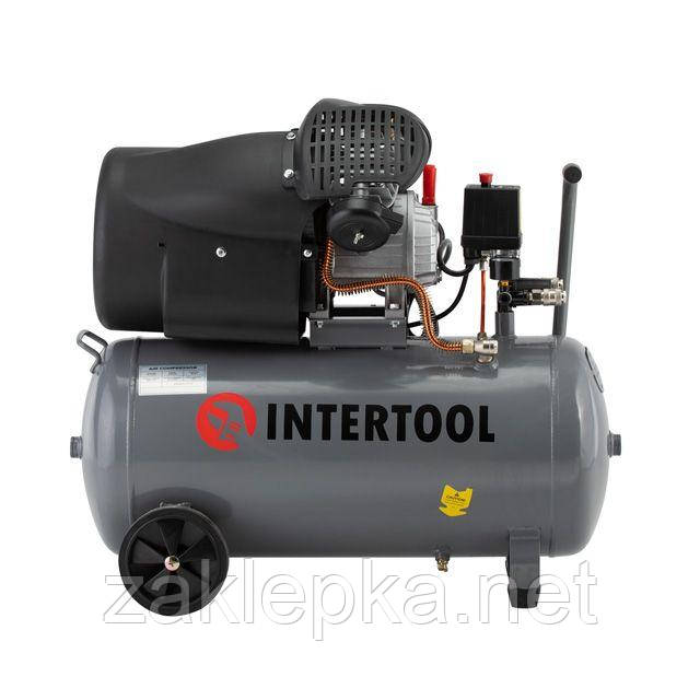 Компресор 50 л, 2.23 кВт, 10 атм, 354 л/хв, 2 циліндри INTERTOOL PT-0004