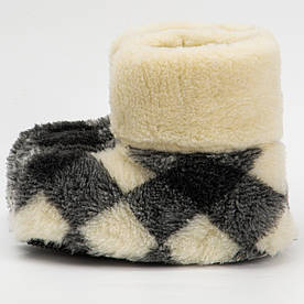 Чоловічі домашні чуні-тапки з натуральної овчини та антисковзкою підошвою "Ромбик" (40-45 р.)