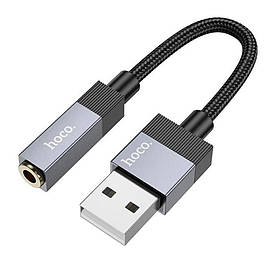 Перехідник HOCO UPA32D USB — Jack 3.5 Black