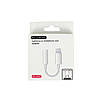 Перехiдник Apple Lightning M/3.5 мм AUX F 4 см J-002 білий, фото 2