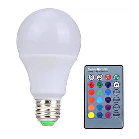 Лампа світлодіодна RGBW з пультом E27 5W 220V