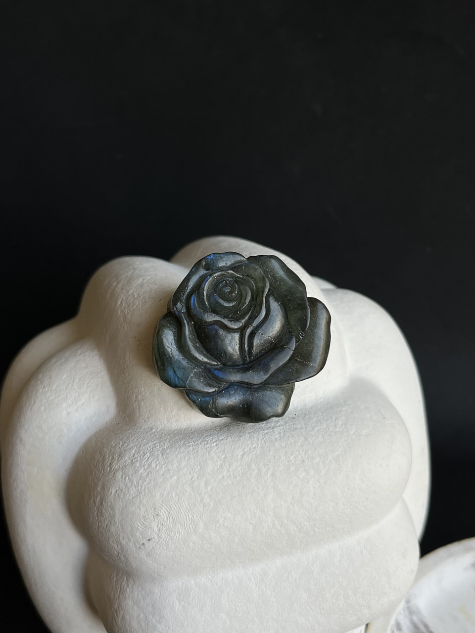 «Троянда» з лабрадору натурального каменю натуральний камінь лабрадор фігурка квітка троянда лабрадор.Індія, фото 1
