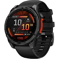 Смарт-часы Garmin Fenix 8 47mm AMOLED Slate Gray with Black Silicone Band с фонариком, GPS и AMOLED-дисплеем