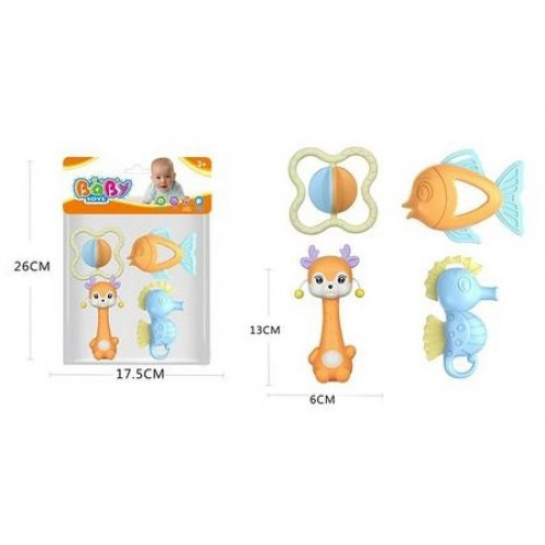 Брязкальце набір 4шт 508-86 з прорізувачем в пакеті р.26х7х17.5см