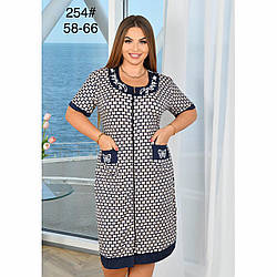 Жіночий халат на блискавці та з кишенями "Вискоза" Розміри: 58,60,62,64,66 (49198)