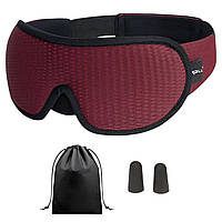 Маска для сну та відпочинку з повітропроникним ефектом 3D Sleep Eye + Беруші в комплекті Бордова