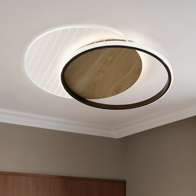 Люстра світлодіодна Led до 15 м² з пультом керування з елементом дерева (AMATO 60W 2R BLACK 10312), фото 1