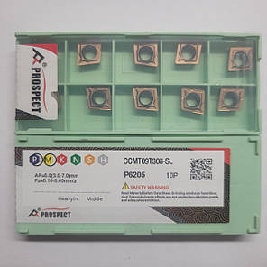 CCMT09T308-SL P6205 PROSPECT (Сталь, Нержавіюча сталь) Твердосплавна пластина, фото 2