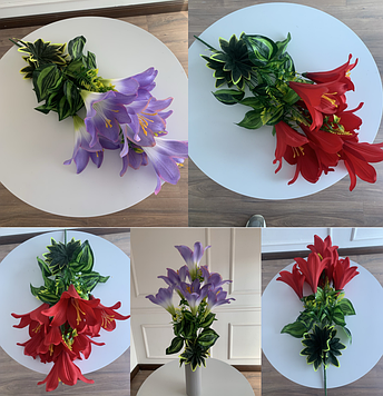 Букет композиція з штучних лілій |  В-65 см |8  гілок| виробник-Польща/ 5 букетів