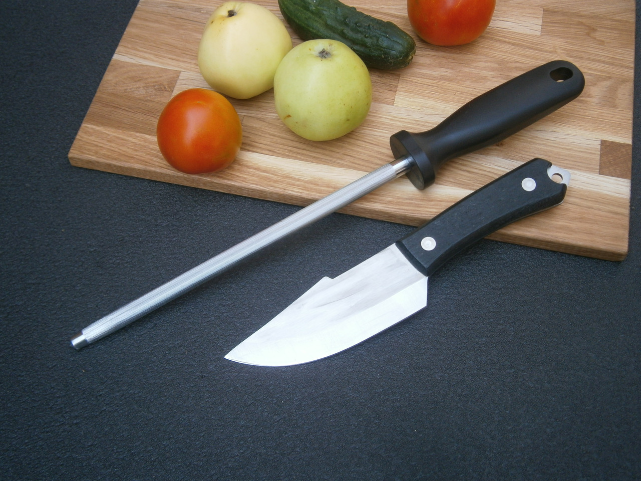 Ніж кухарський Sakuri Chef RT-261 фултанг 21 см + Мусат для заточування та правки ножів, фото 1