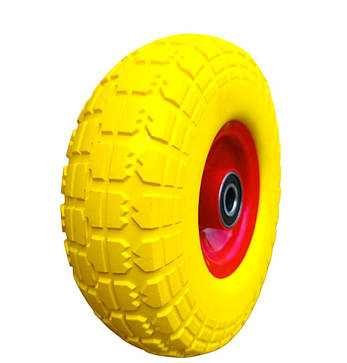 Колесо на тачку 3.50-4 (4.10/3.50/4) пінополіуретанове, діаметром 250 мм, під вісь Ø20мм, фото 1