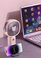 Портативний міні вентилятор USB, маленький ручний вентилятор з підставкою під телефон 3-х швидкісний