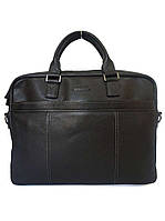 Деловая кожаная сумка портфель для ноутбука 15дюймов черного цвета