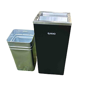 Відро для сміття велике з поворотною кришкою (метал) Rixo Solido WB056BL