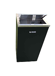 Кошик для сміття чорного кольору (метал) із поворотною кришкою Rixo Solido WB056BL