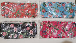 Пенал-косметичка "Квіти" 18х7х3.5 см / блакитний