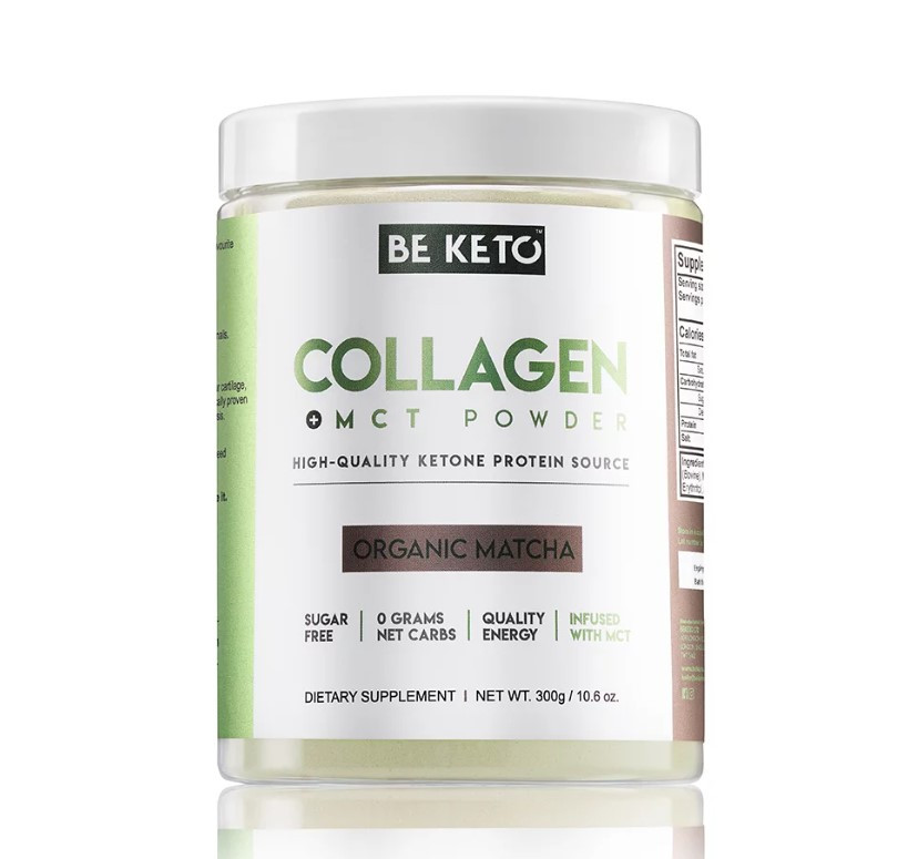 BeKeto KETO Collagen Organic Matcha + MCT / Кето-колаген матча органік + олія МСТ 300 г