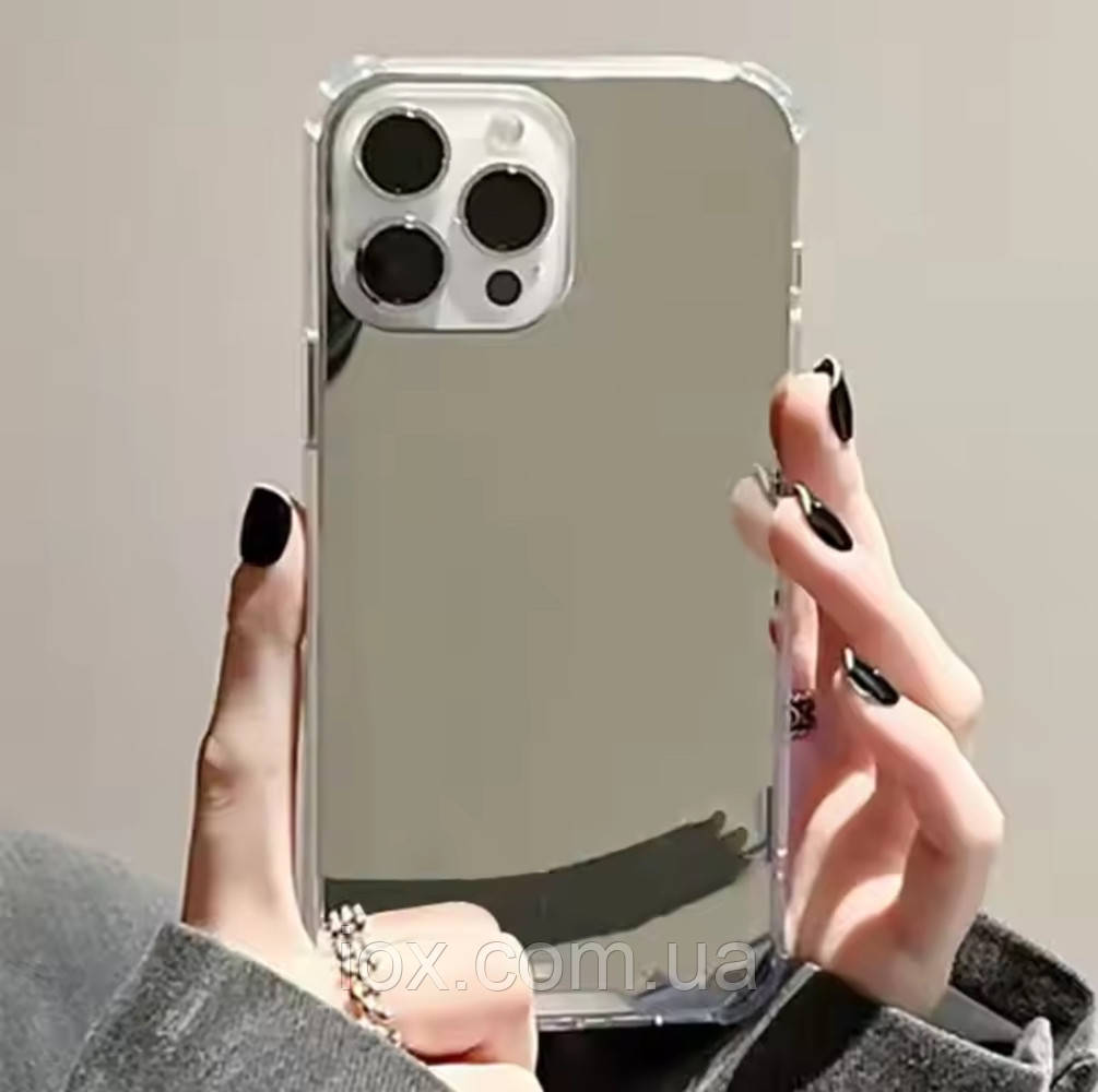 Дзеркальний срібний силіконовий чохол iphone 13pro Max 6.7 дюйма, фото 1