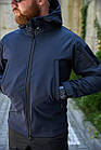 🔥 Куртка ДСНС Soft Shell "Klos" (Синя) (непромокальна, тактична, нгу, зсу, мультикам), фото 6