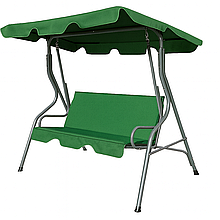 Гойдалка садова на 3 особи з тентом і подушками Leobro Relax до 200 кг зелена