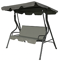 Гойдалка садова на 3 особи з тентом і подушками Leobro Relax до 200 кг сіра