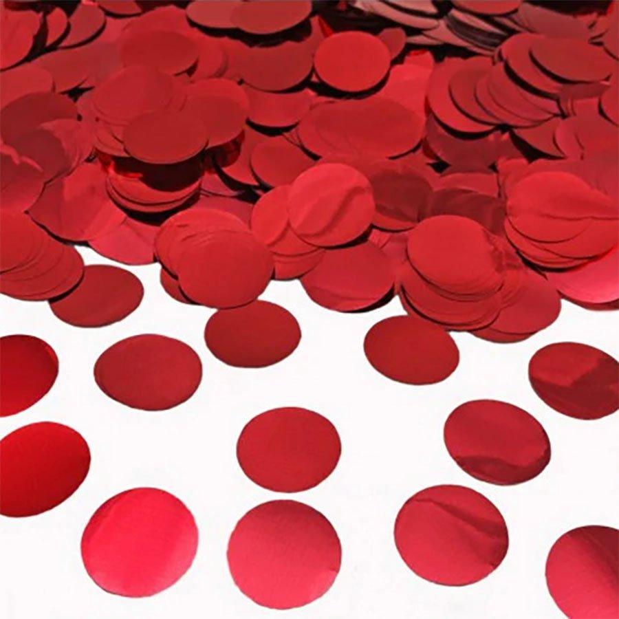 Конфетті кола червоні 50 гр 23 мм металік