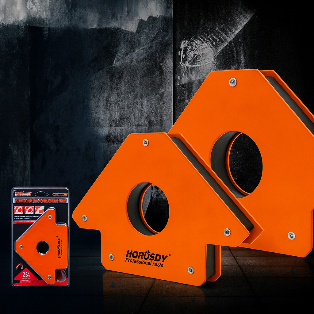 Струбцина магнітна для зварювання HORUSDY 37,5 кг – зварювальний магніт для фіксації під кутом, фото 1
