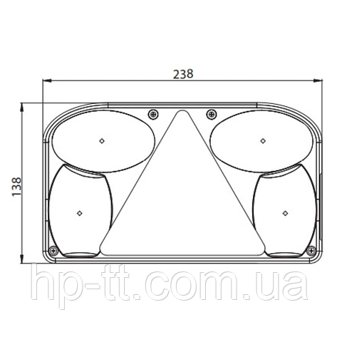 Скло заднього ліхтаря Fristom FT-088 KLCOF лівого із заднім ходом, фото 2