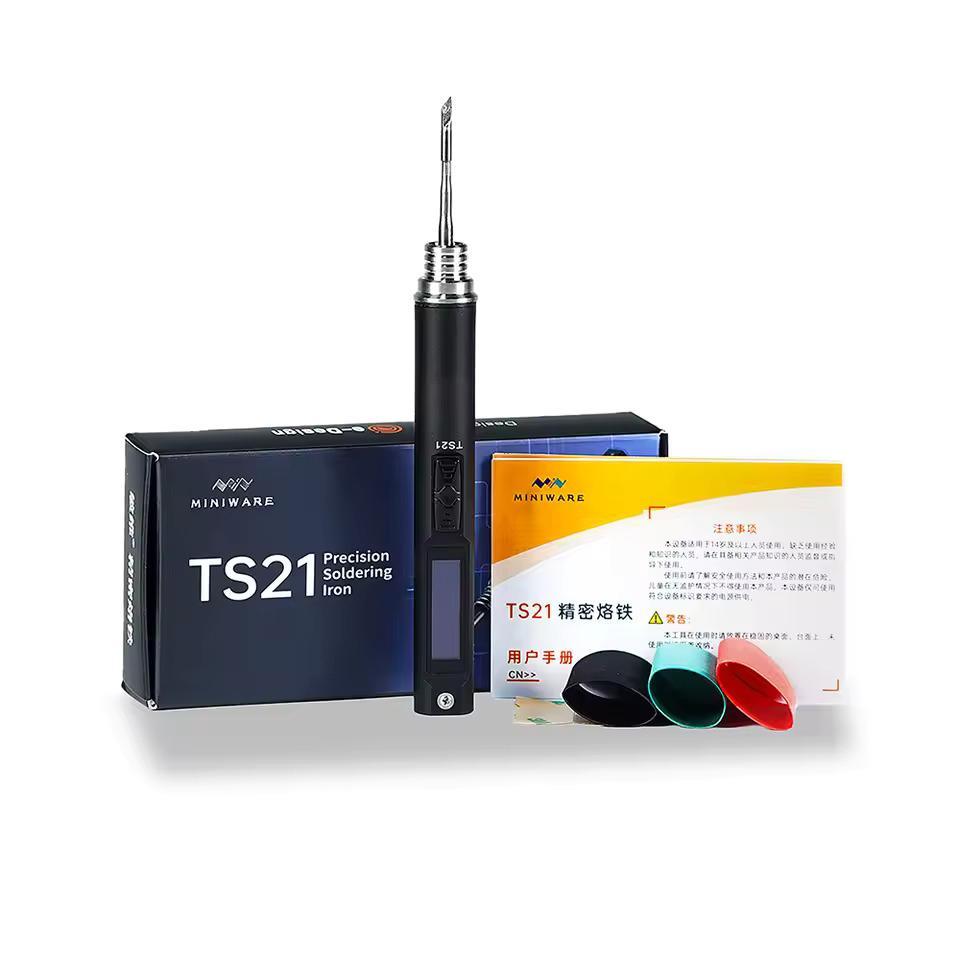 Miniware TS21, C210, OLED, USB-C, PD – прецизійний паяльник 100 Вт для точної пайки, розумний портативний інструмент з підтримкою, фото 1