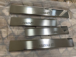 Накладки на пороги Mazda 6 III/FL з 2013-2016 - рр. (Premium)
