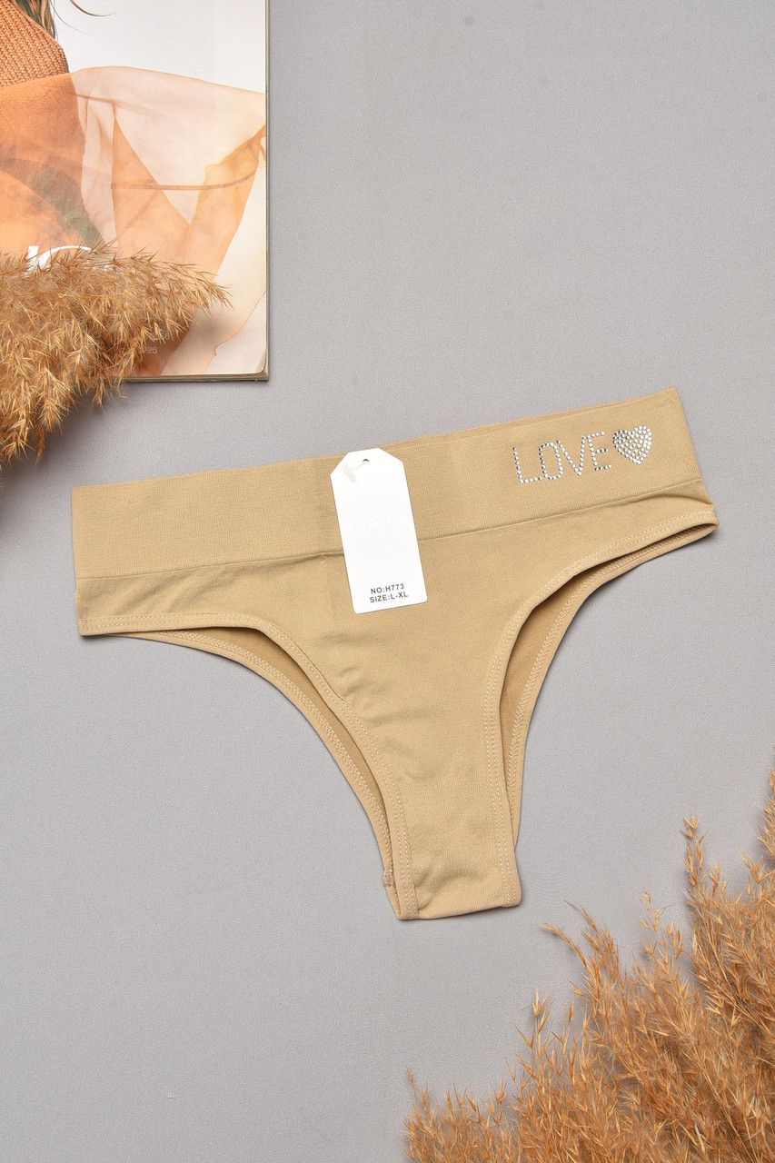 Труси жіночі однотонні бежевого кольору 204850S, фото 1