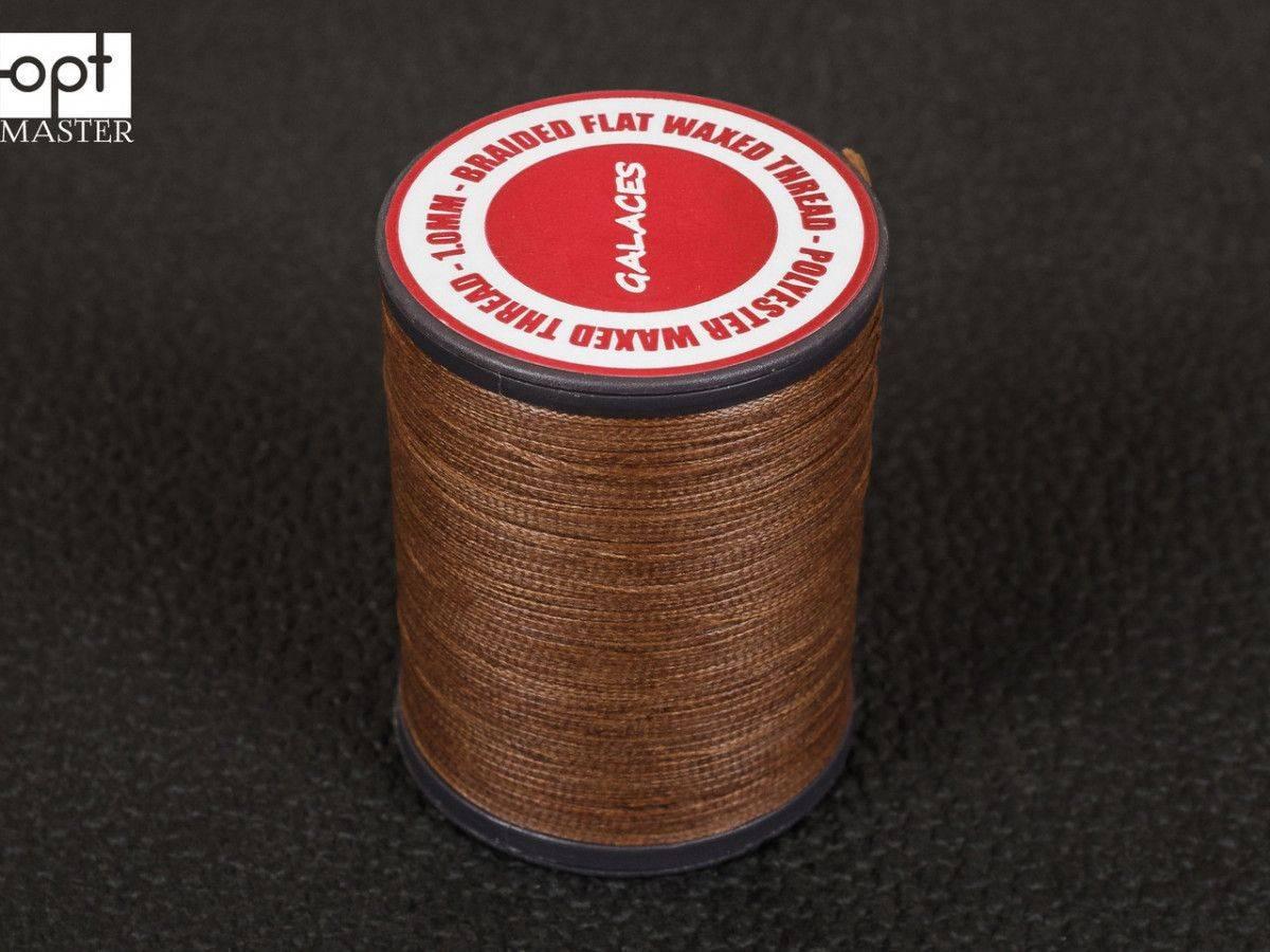 Galaces 1.00 мм коричневий (S012) плоский вощений шнур по шкірі, фото 1