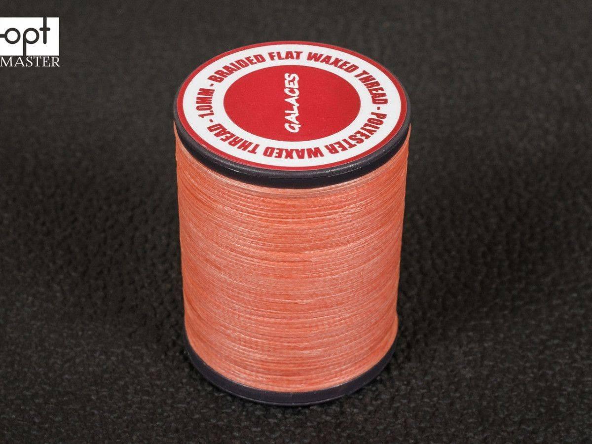 Galaces 1.00 мм кораловий (S017) плоский вощений шнур по шкірі, фото 1
