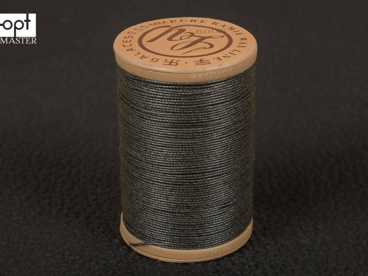 Galaces Ramie 0.55 мм сіра (М009) нитка кругла з волокон рами вощенна по шкірі, фото 1