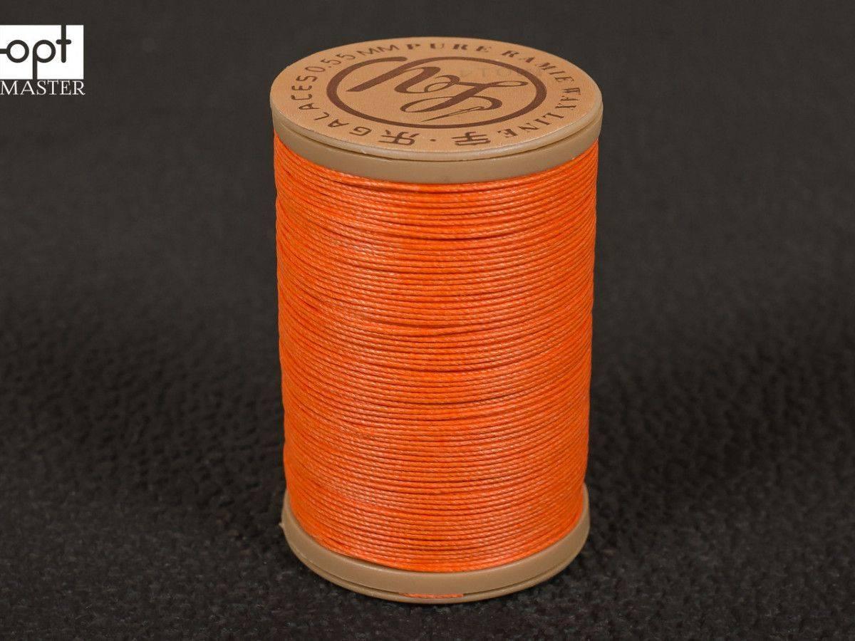 Galaces Ramie 0.55 мм помаранчевий (М014) нитка кругла з волокон рами вощена по шкірі., фото 1
