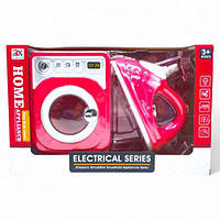 Набір побутової техніки, пральна машина з праскою (звукові, світлові ефекти, пара, на батарейках)