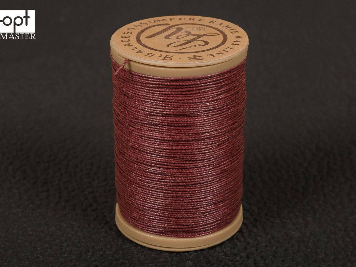 Galaces Ramie 0.55 мм бордовий (М021) нитка кругла з волокон рами вощена по шкірі, фото 1