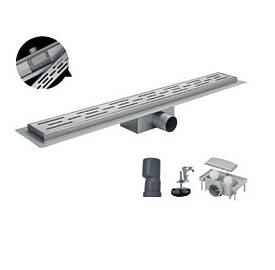 Душовий лінійний трап TM.KOER Чехія FD01 70×500 мм із неіржавкої сталі sus 304 із сухим і мокрим закривом