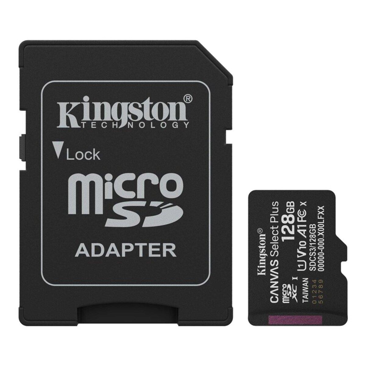 Карта пам'яті microSDXC (UHS-1) Kingston Canvas Select Plus Gen3 128Gb class 10 А1 (R-150MB/s) (adapter SD)