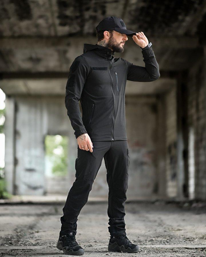 Костюм Чорний польовий Еластичний водовідштовхувальне просочення agony НП4880 ТМ, фото 1