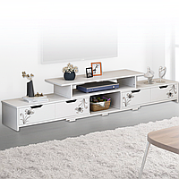 Тумба під телевізор STL-MD 80 з полицями та дверцятами (196×30×35 см)