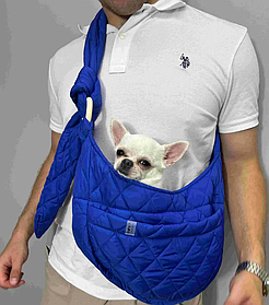 Сумка переноска - Слінг стьобаний для собак до 3х кг Dogs Bomba 23x38 см - електрик